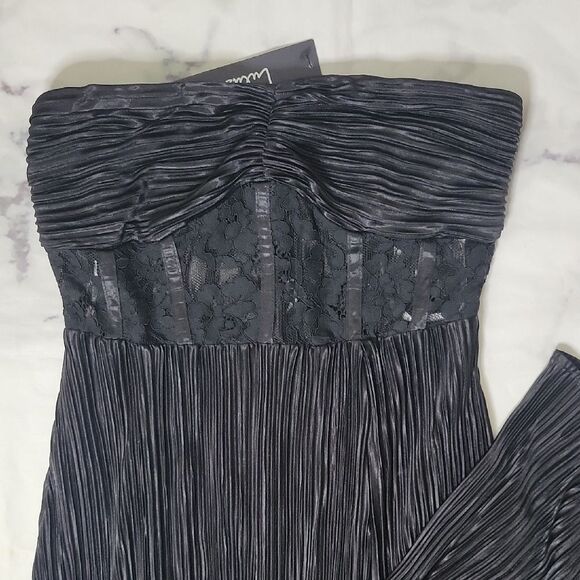 Lulus Black Plisse Strapless Maxi Dress - Picture 3 of 8